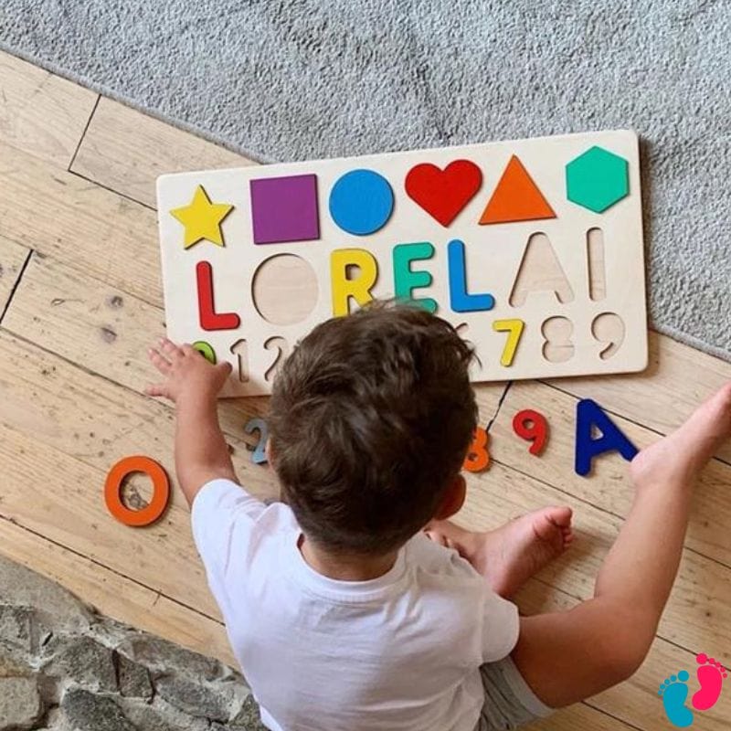 Puzzle enfant bois personnalisé éducatif éco-responsable - BABY NAME (OFFRE LIMITÉE : 5€ DE RÉDUCTION)