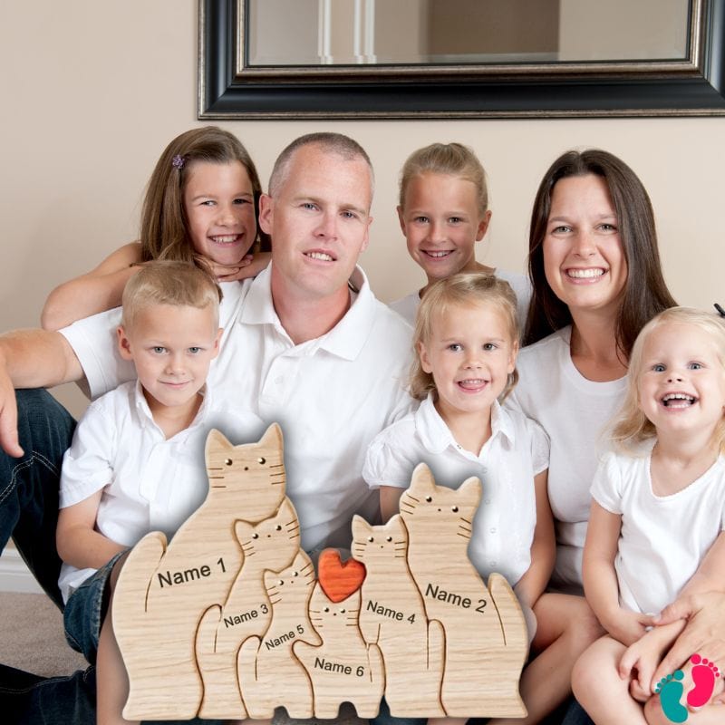 Puzzle en bois personnalisé aux prénoms de la famille - KIDS FAMILY