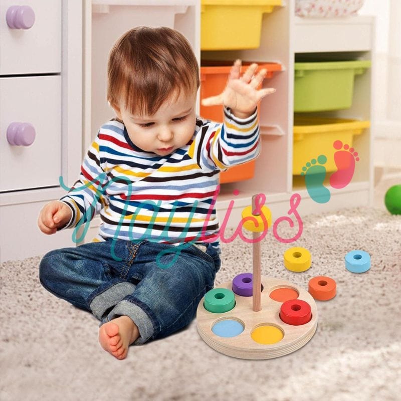 Tour empilable couleur en bois- KIDS TOWER