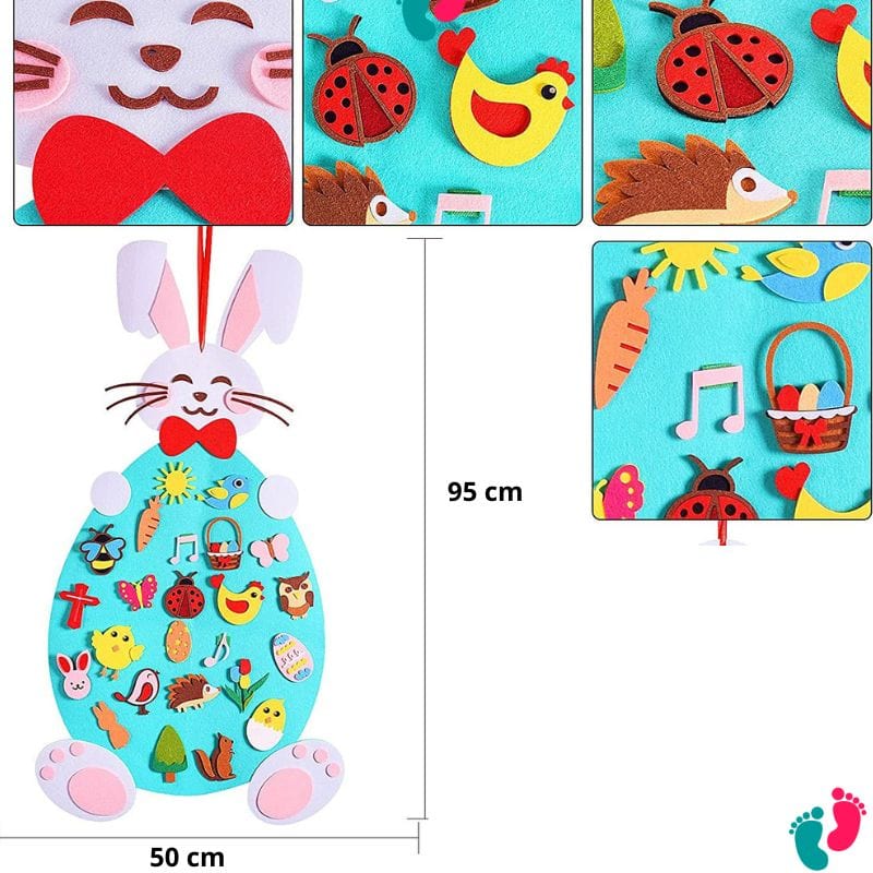 Lapin de paques éducatif Montessori en feutrine - KIDS EASTER