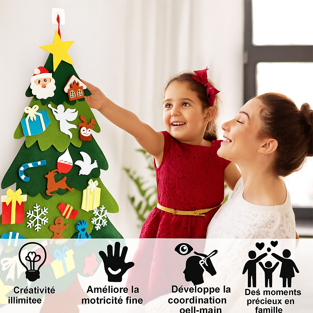 Sapin de noël éducatif Montessori en feutrine 32 pcs - KIDS CHRISTMAS (1 ACHETÉ = 1 OFFERT)