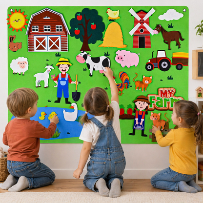 KIDS NATURE - Jeu en feutrine  des animaux éducatif Montessori
