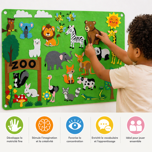 KIDS NATURE - Jeu en feutrine  des animaux éducatif Montessori