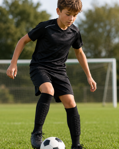 KIDS PROTECT - Protège-tibias de football avec rembourrage