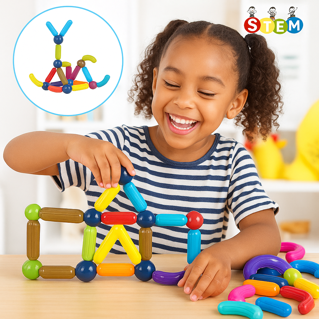 Jeu de construction magnétique - MAGNETIC STICKS (54 PCS + 10 PCS OFFERTES)