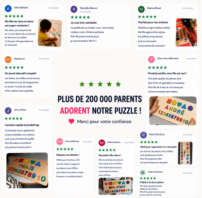 Puzzle enfant bois personnalisé éducatif éco-responsable - BABY NAME