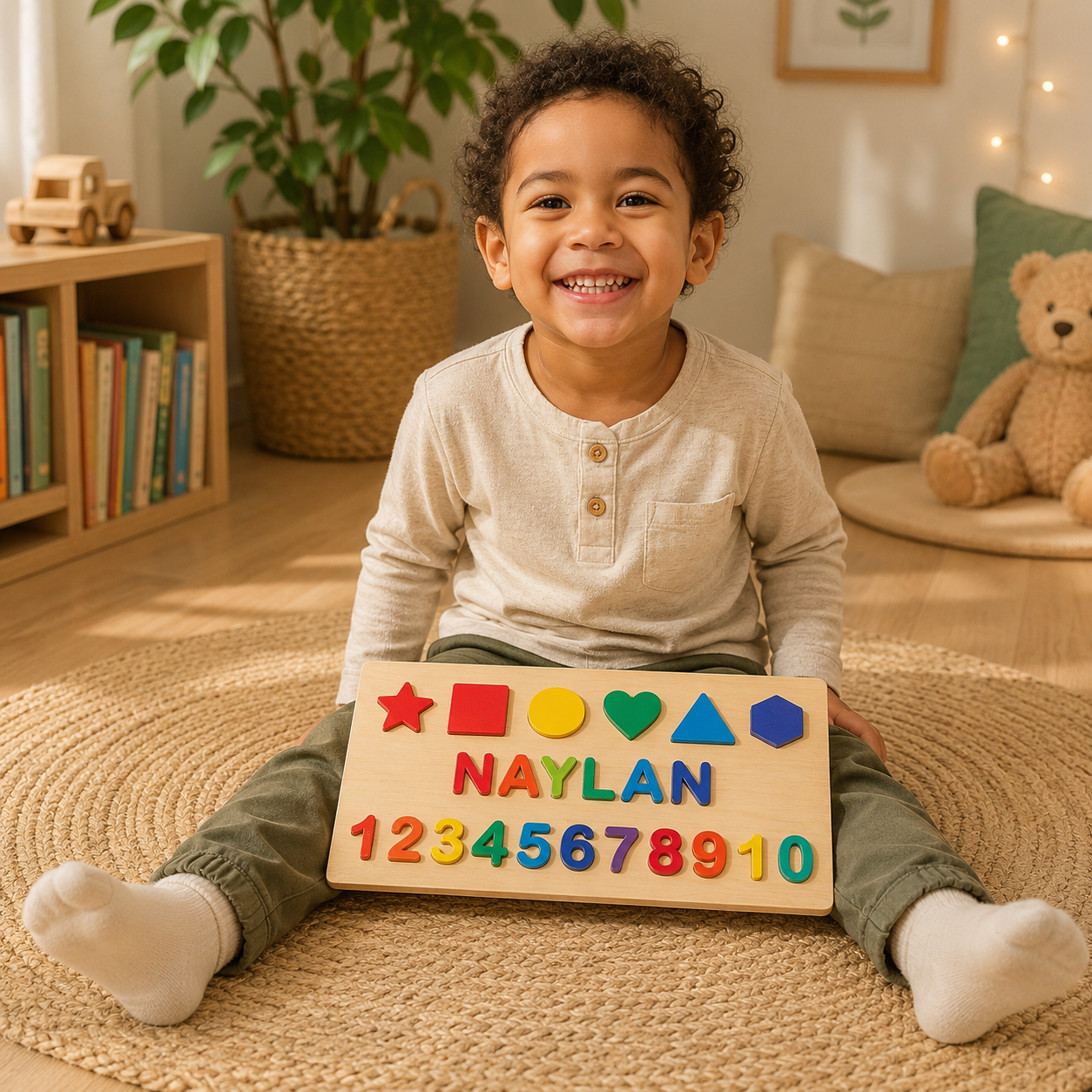 Puzzle enfant bois personnalisé éducatif éco-responsable - BABY NAME