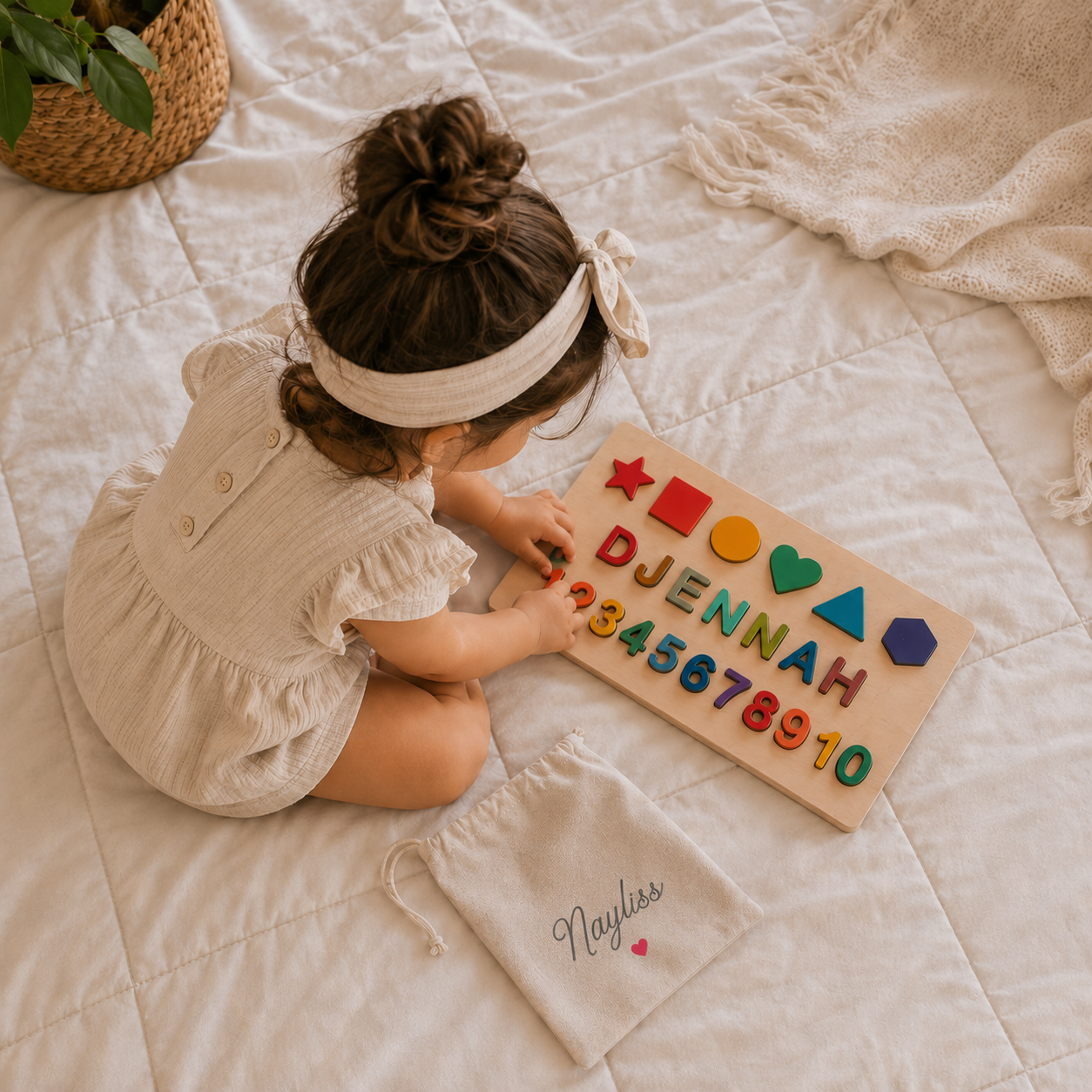 Puzzle enfant bois personnalisé éducatif éco-responsable - BABY NAME