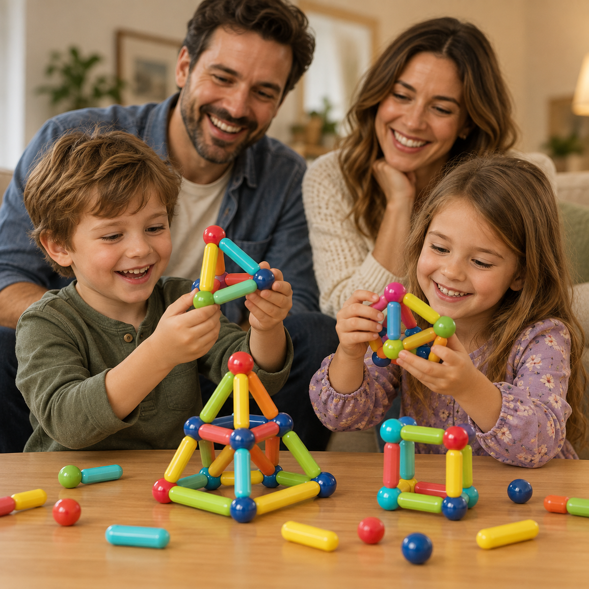 Jeu de construction magnétique - MAGNETIC STICKS (54 PCS + 10 PCS OFFERTES)