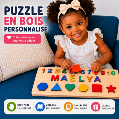 Puzzle enfant bois personnalisé éducatif éco-responsable - BABY NAME