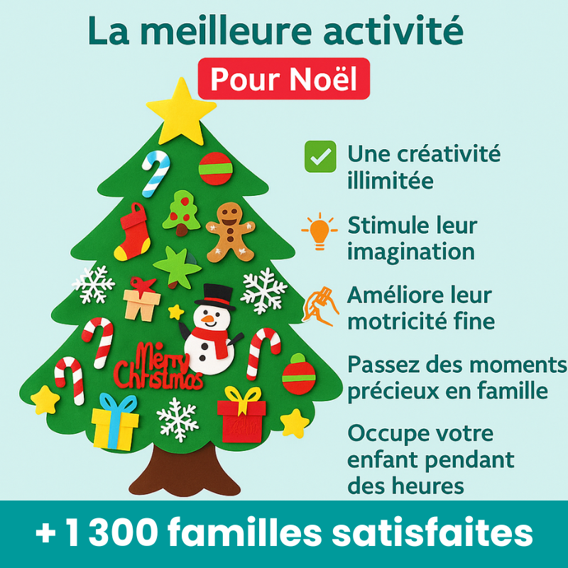 Sapin de noël éducatif Montessori en feutrine 32 pcs - KIDS CHRISTMAS (1 ACHETÉ = 1 OFFERT)