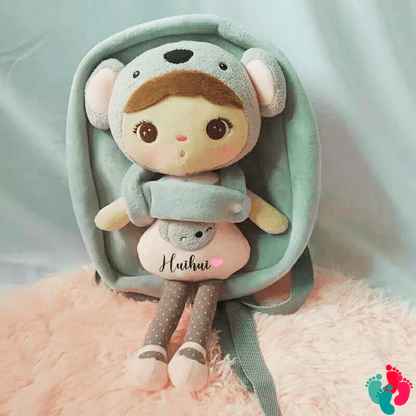 Sac à dos pelcuhe poupée personnalisé au prénom de l'enfant - KIDS DOLLS