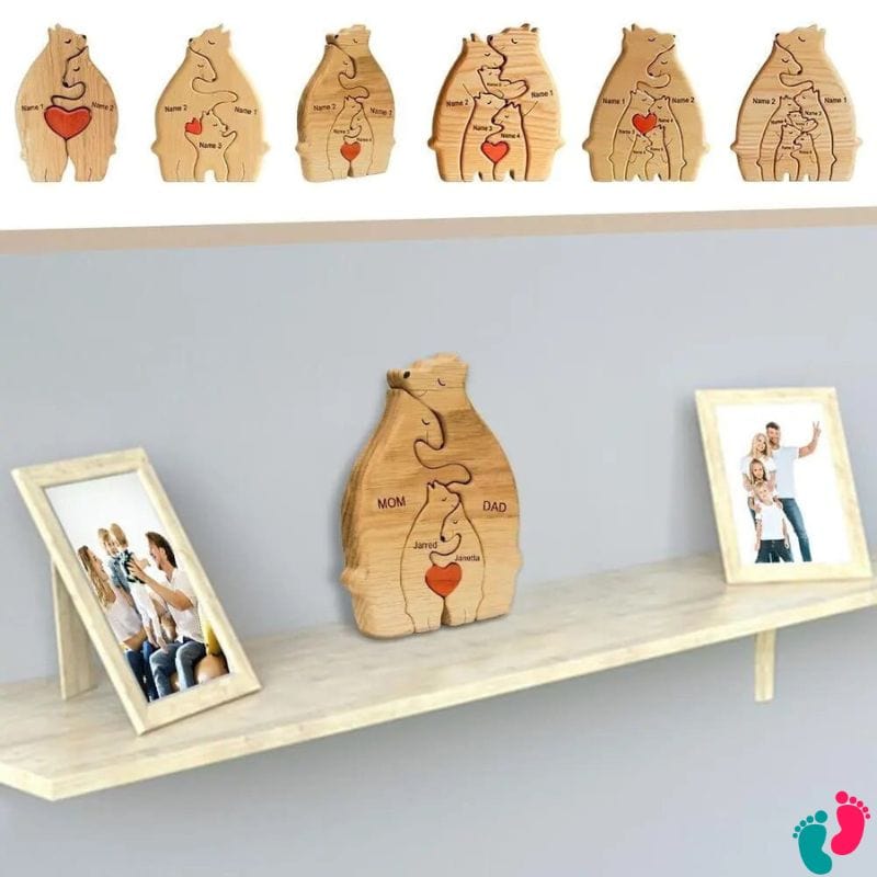 Puzzle en bois personnalisé aux prénoms de la famille - KIDS FAMILY