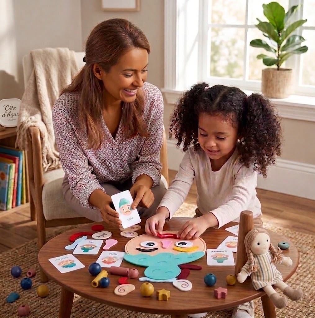 KIDS EMOTIONS - Puzzle des expressions Montessori en feutrine