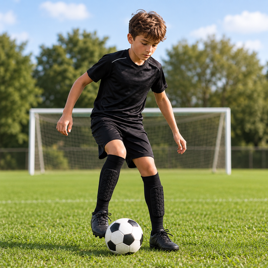 KIDS PROTECT - Protège-tibias de football avec rembourrage