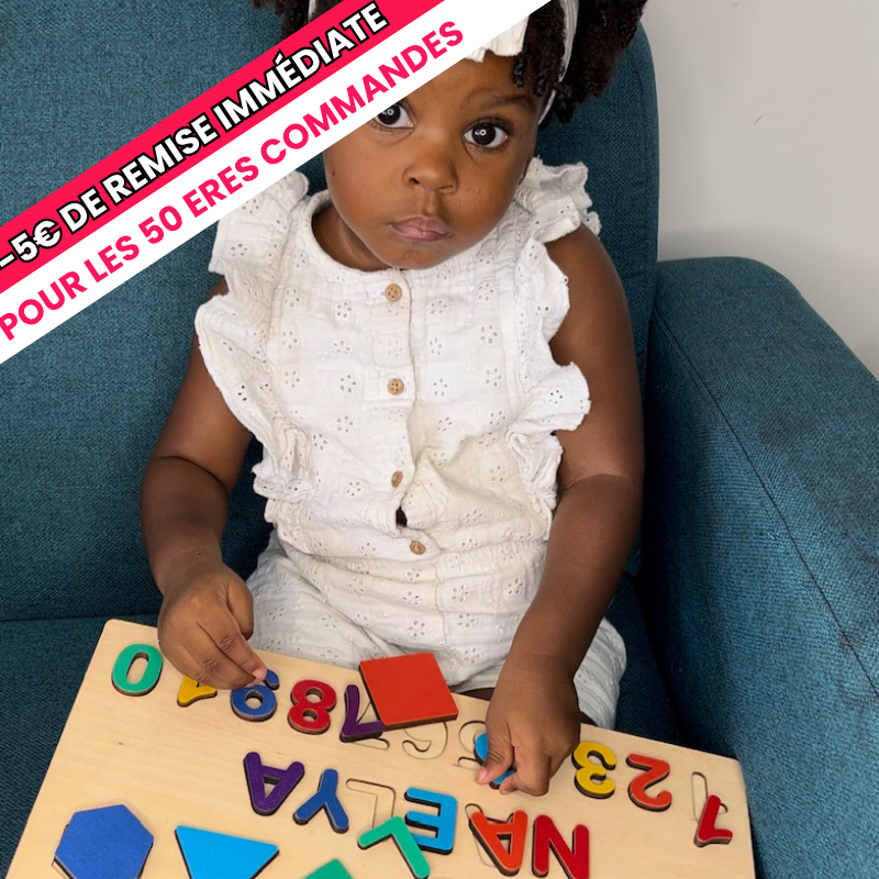 Puzzle enfant bois personnalisé éducatif éco-responsable - BABY NAME (OFFRE LIMITÉE : 5€ DE RÉDUCTION)