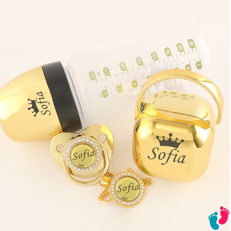 Set biberon et tétine bébé personnalisé 4pcs - BABY BIBS - Nayliss™