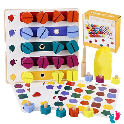 Planche à vis en bois Montessori éducatif - KIDS SCREW - Nayliss™