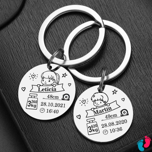 MOMY BORN - Porte clé de naissance personnalisé - Nayliss™