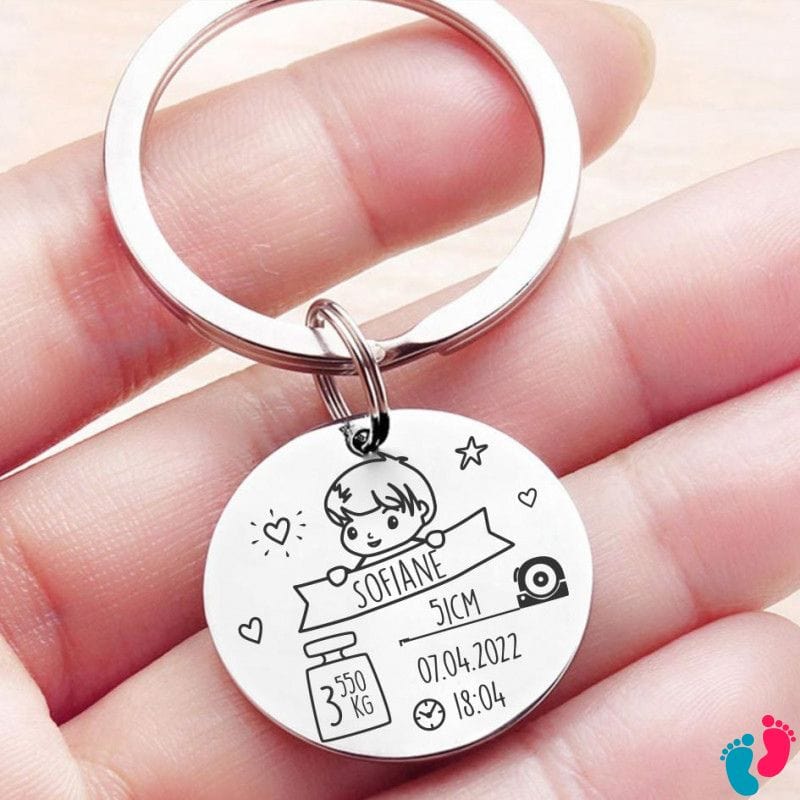 MOMY BORN - Porte clé de naissance personnalisé - Nayliss™