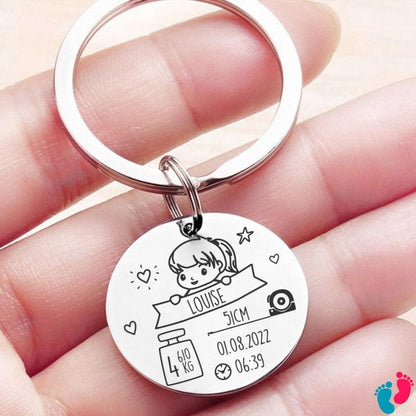MOMY BORN - Porte clé de naissance personnalisé - Nayliss™