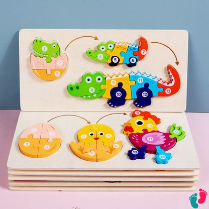 Puzzle enfant bois éducatif Montessori - KIDS GROWTH