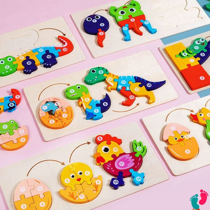 Puzzle enfant bois éducatif Montessori - KIDS GROWTH